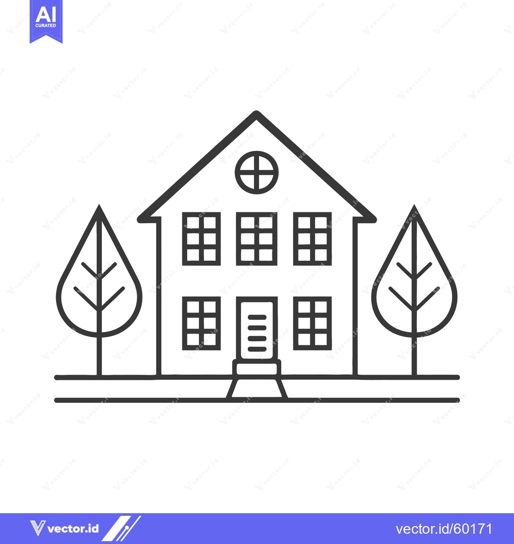 Premium Vector dari Simple House Illustration With Trees And Path