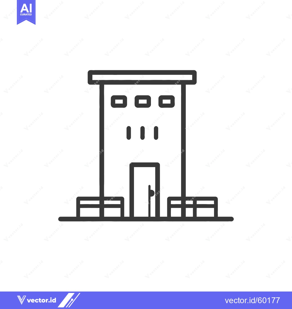 Premium Vector dari Simple Line Drawing Of A Small Building