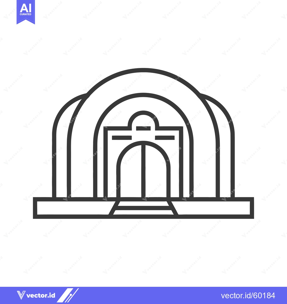 Premium Vector of Line drawing of an arched entrance building