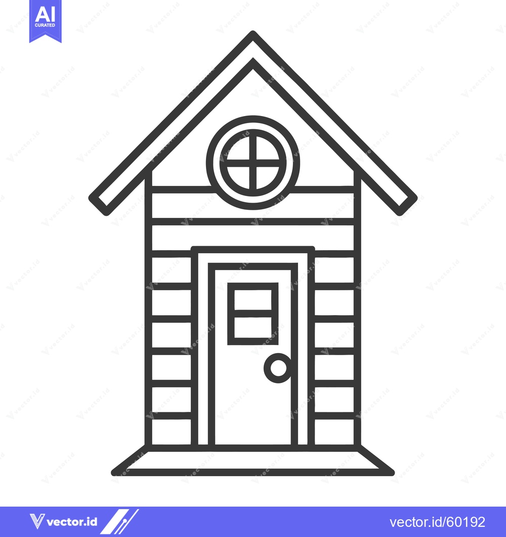 Premium Vector dari Simple Line Drawing Of A Small Wooden House