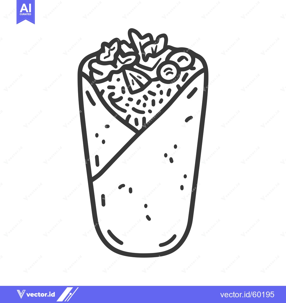 Premium Vector dari A Delicious Hand Drawn Burrito Illustration