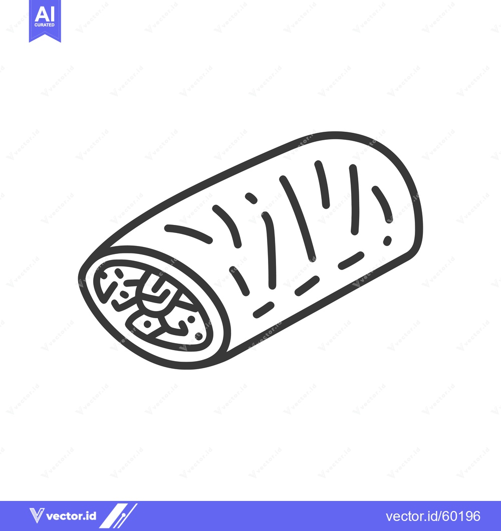 Premium Vector dari A Delicious Rolled Burrito Mexican Food Item
