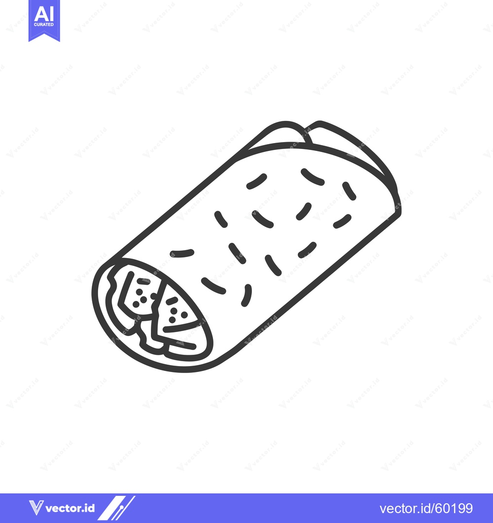 Premium Vector dari A Simple Line Drawing Of A Burrito