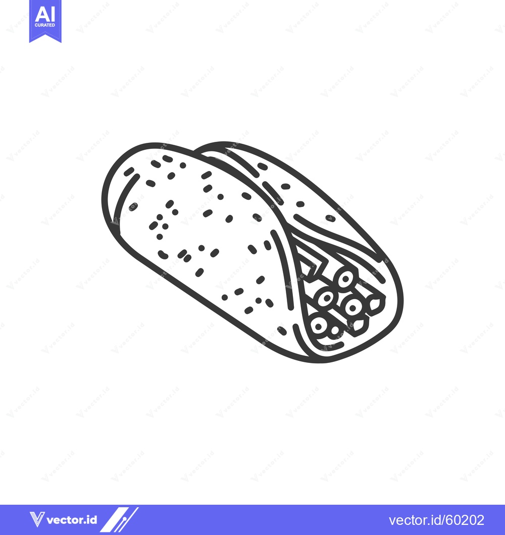 Premium Vector of A Simple Line Drawing Of A Burrito