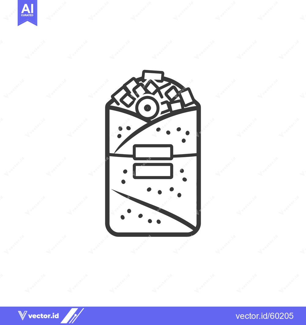 Premium Vector dari Line art drawing of a delicious burrito
