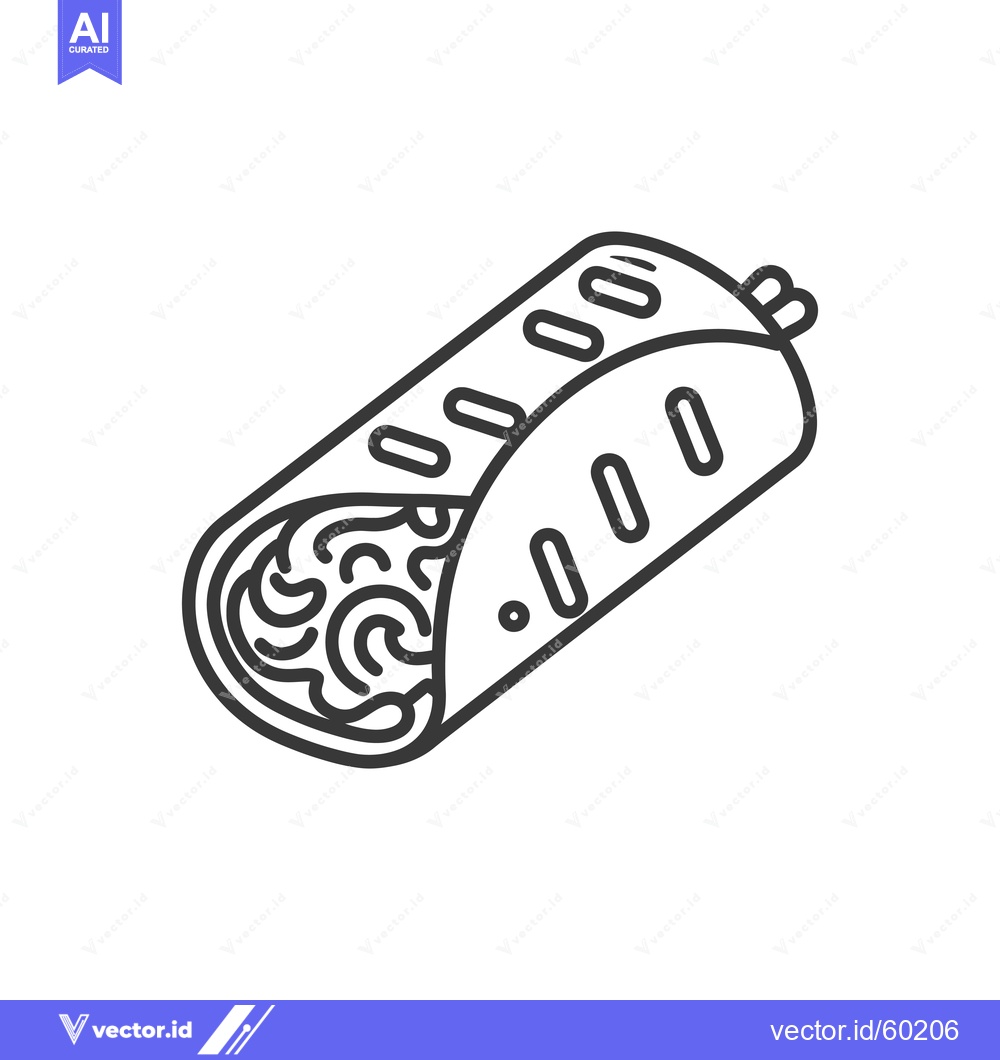 Premium Vector of A Simple Line Drawing Of A Burrito