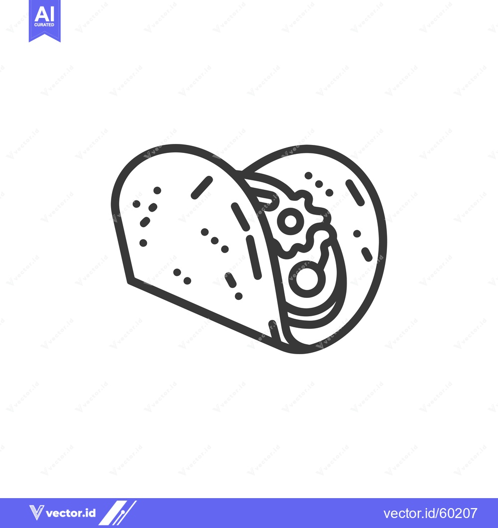 Premium Vector dari Delicious Taco Line Art Graphic Illustration