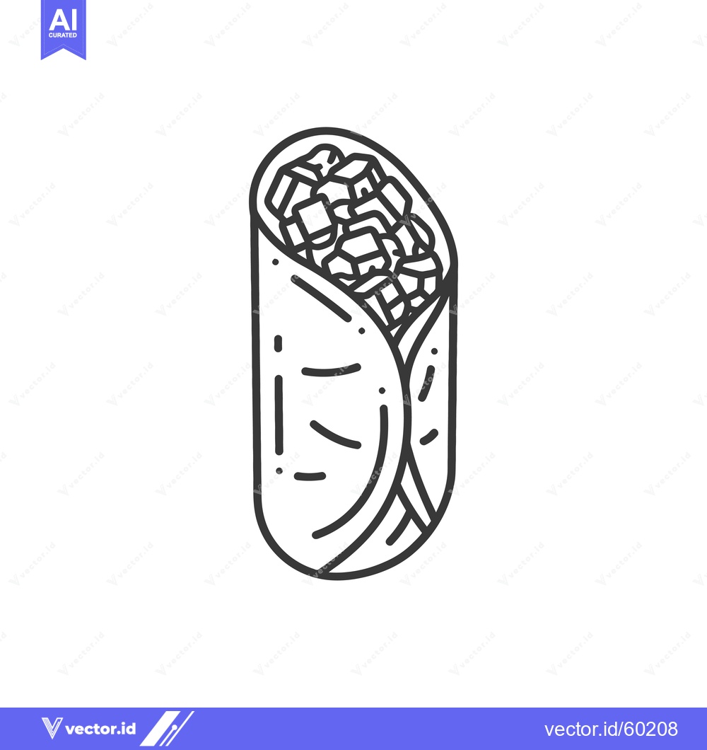 Premium Vector of A Line Drawing Of A Delicious Burrito
