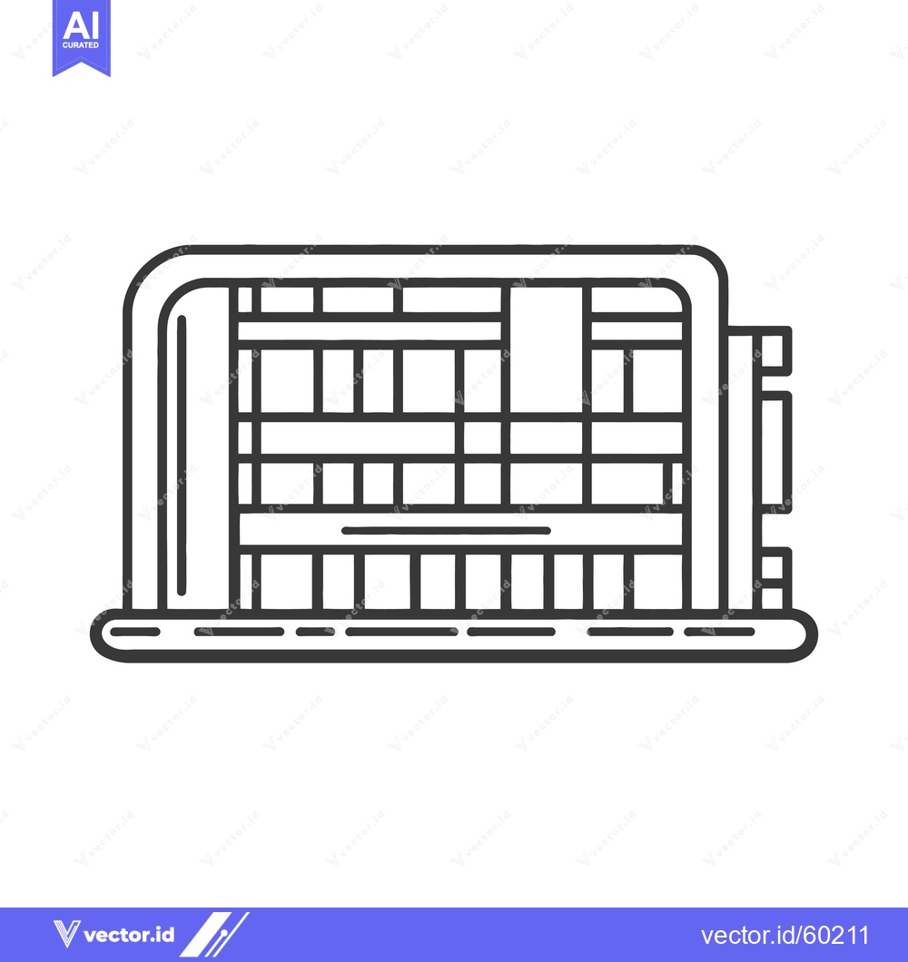 Premium Vector dari Modern building architectural line drawing design