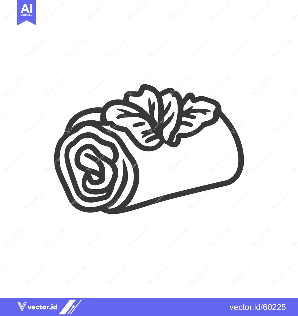 Premium Vector of Rolled food item garnished with leafy greens
