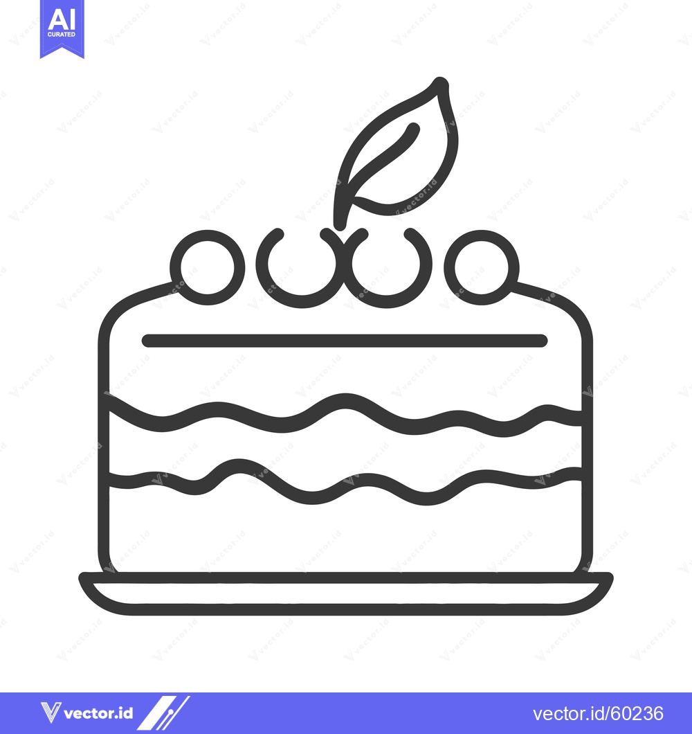 Premium Vector dari Delicious layered cake with berries and a leaf