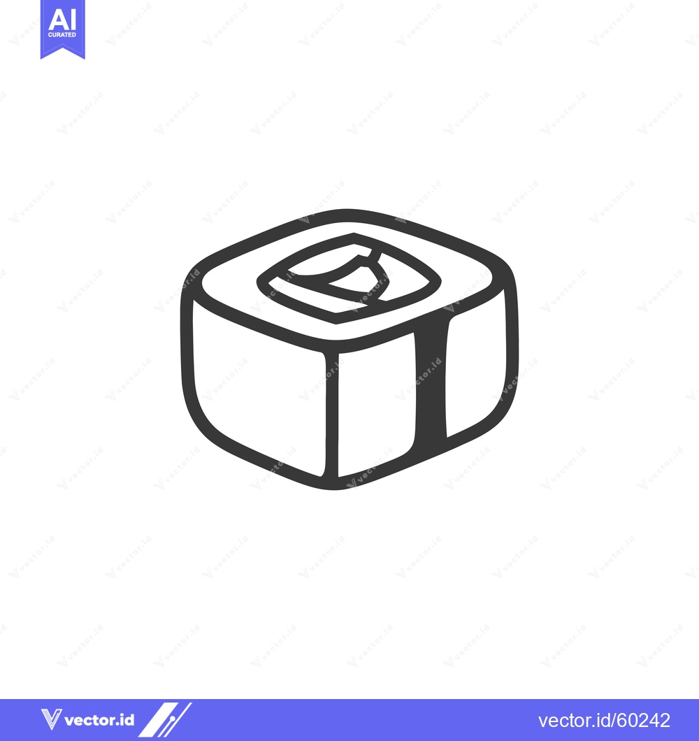 Premium Vector of Single Piece of Sushi Roll Illustration