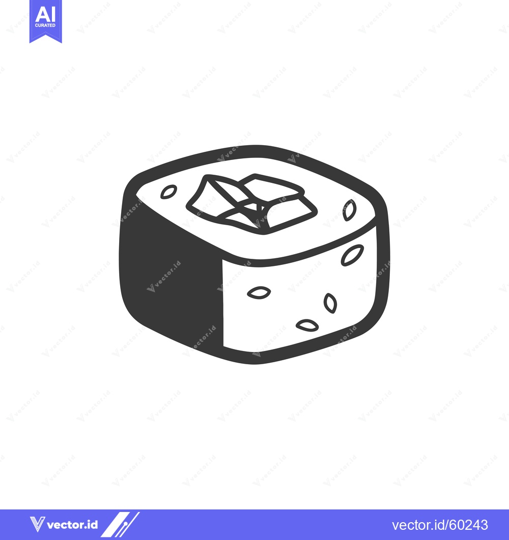 Premium Vector dari Single Piece of Sushi Roll Illustration