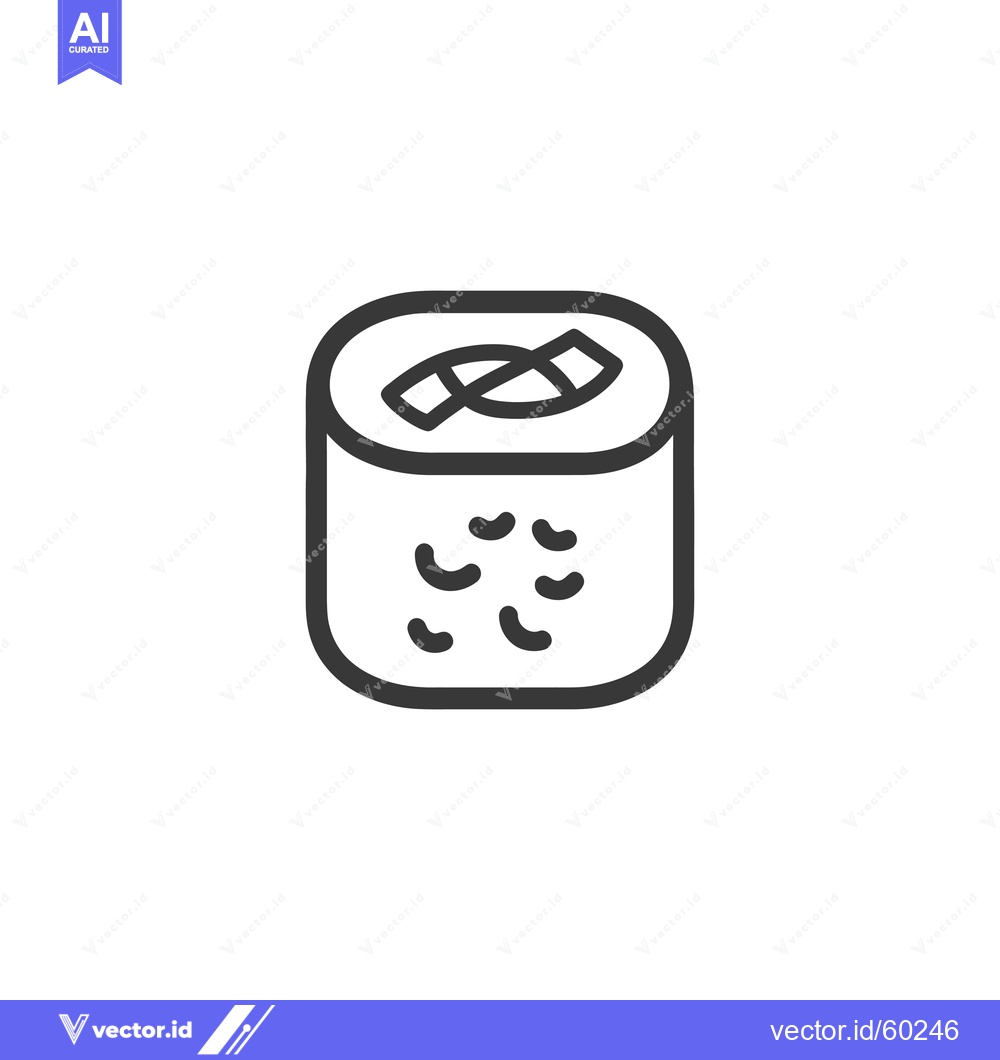 Premium Vector dari A single piece of sushi roll icon