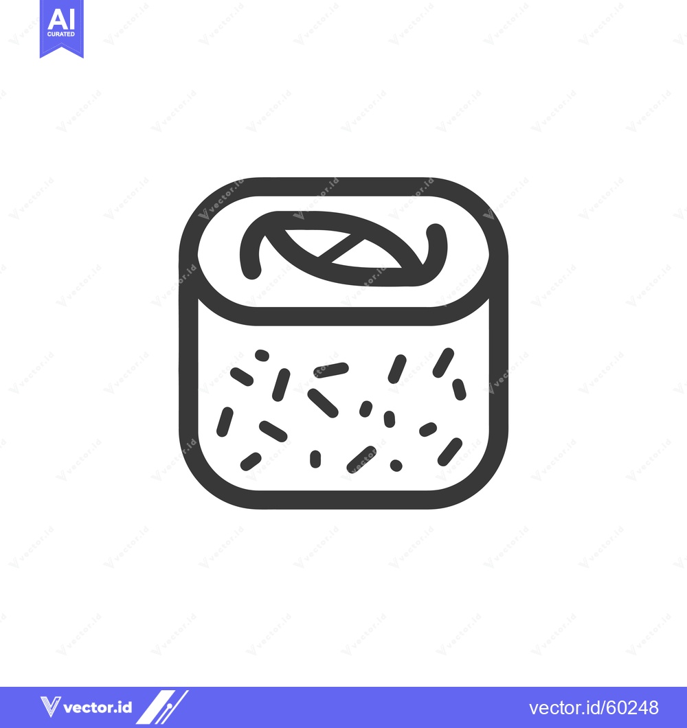 Premium Vector dari Line art drawing of a single sushi roll