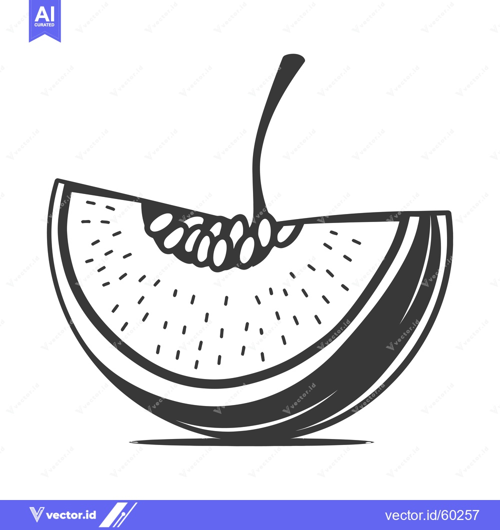 Premium Vector dari A single slice of watermelon showing seeds