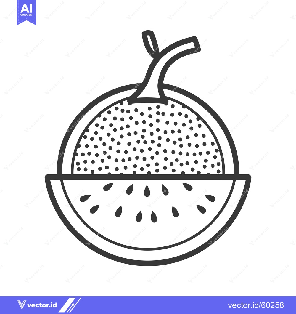 Premium Vector of A Simple Line Drawing Of A Watermelon