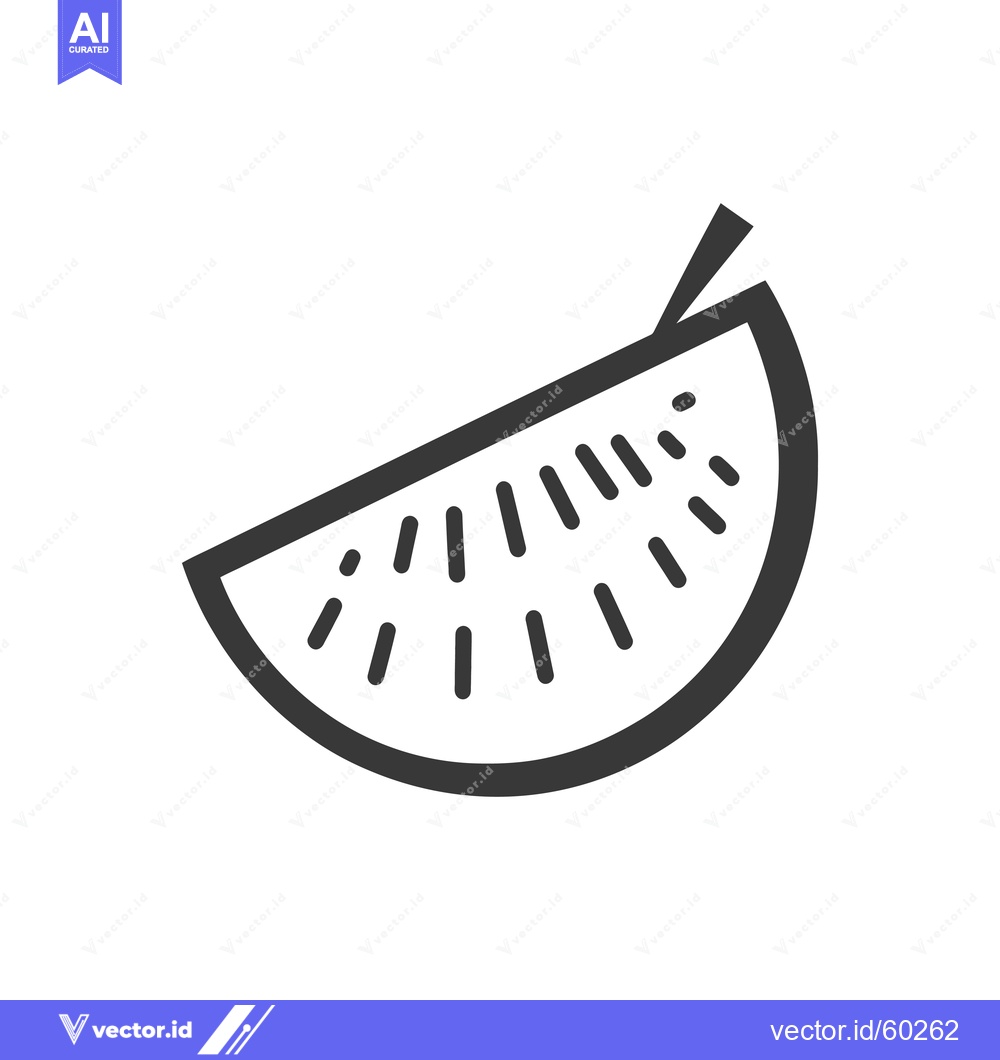 Premium Vector of A Simple Line Drawing Of A Watermelon Slice