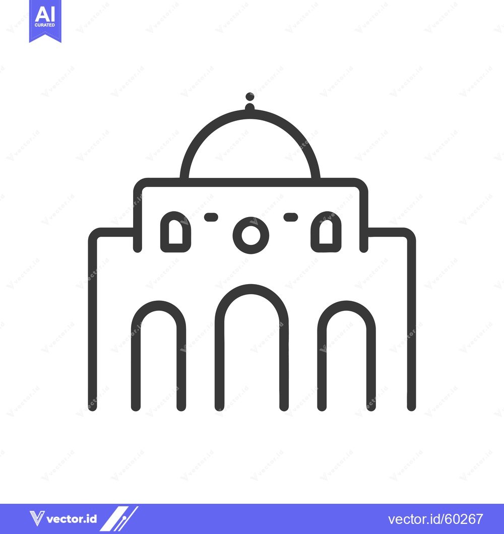 Premium Vector dari Simple Line Drawing Of A Mosque Building