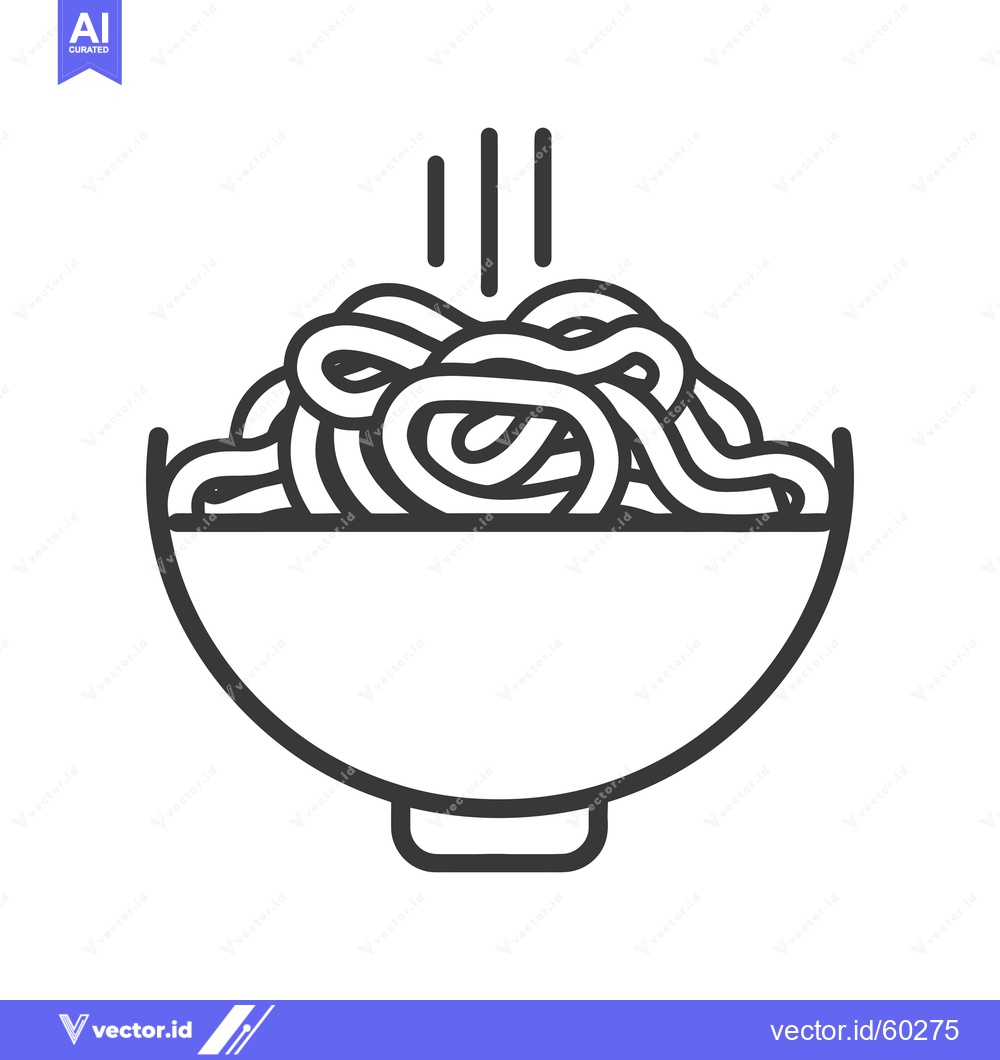Premium Vector dari A Bowl of Noodles Ready to Eat