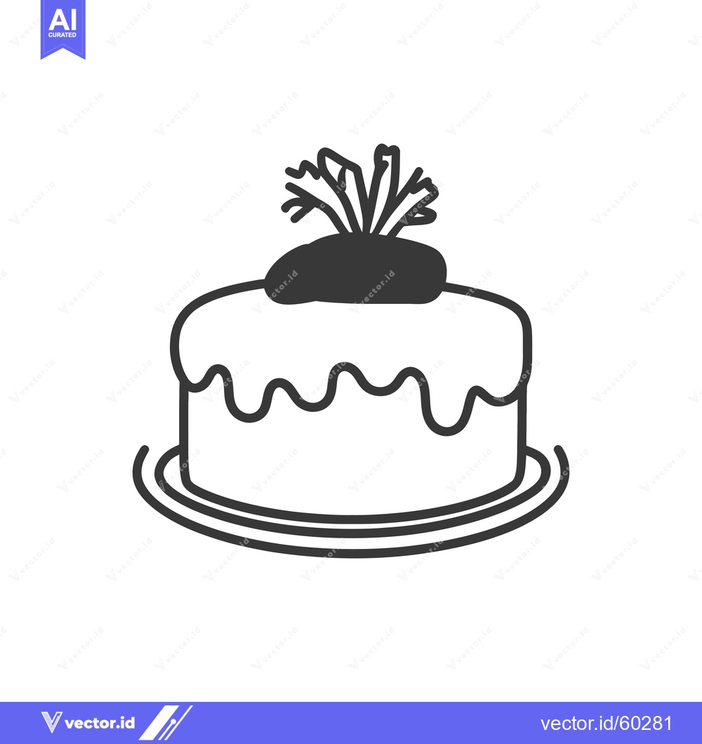 Premium Vector dari Carrot Cake Dessert On A Plate Simple Design