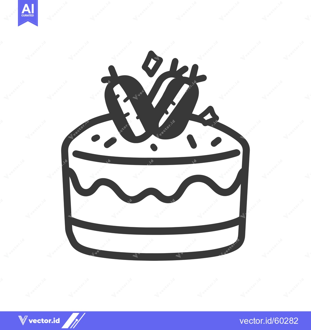 Premium Vector of Delicious Carrot Cake with Festive Sprinkles Decoration
