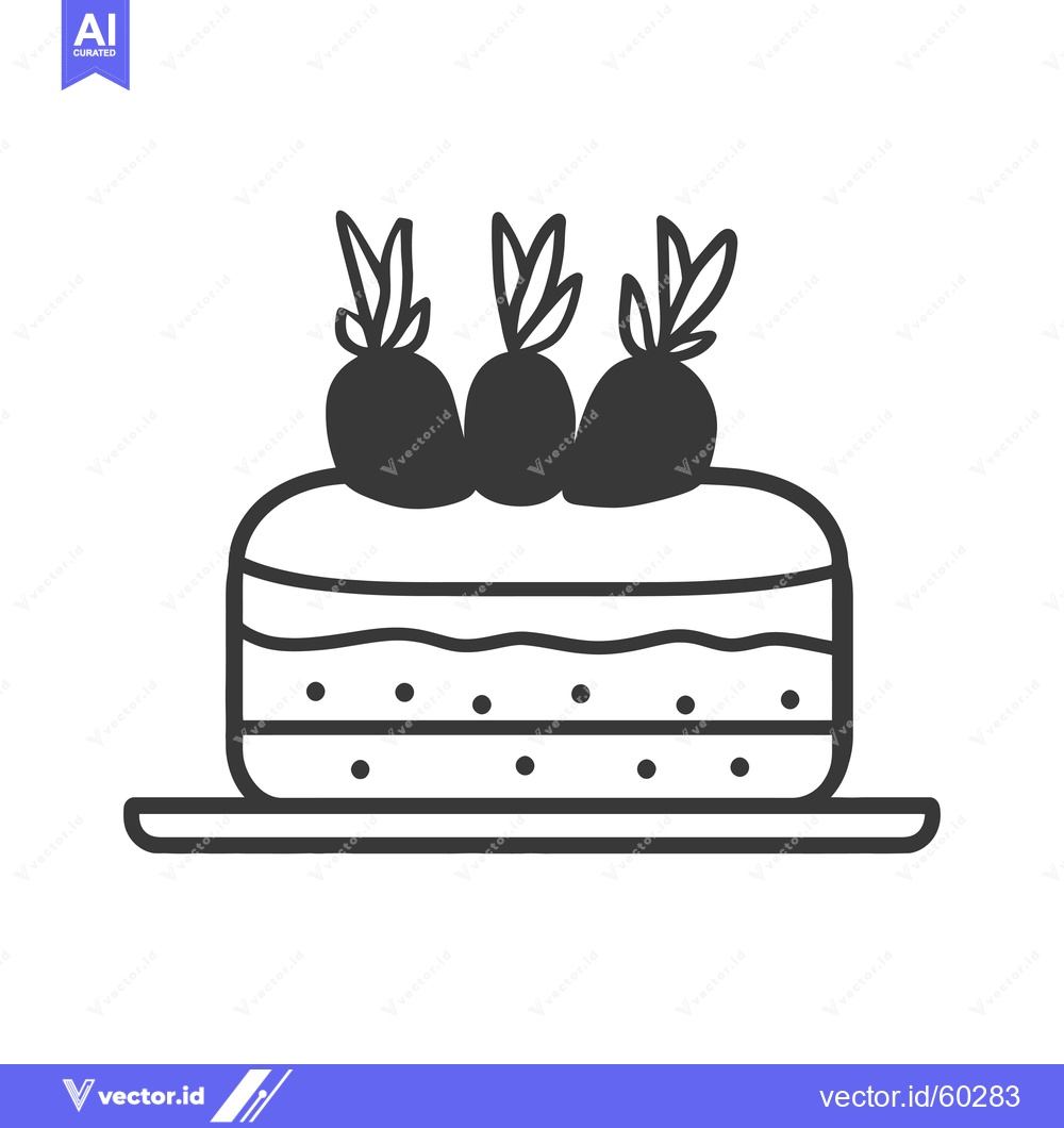 Premium Vector of Layered Carrot Cake Dessert Served On Plate