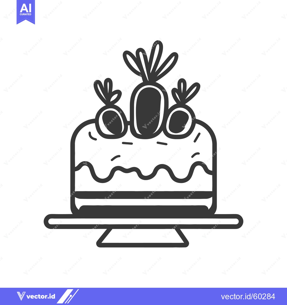 Premium Vector dari Carrot cake on a cake stand decorated with carrots