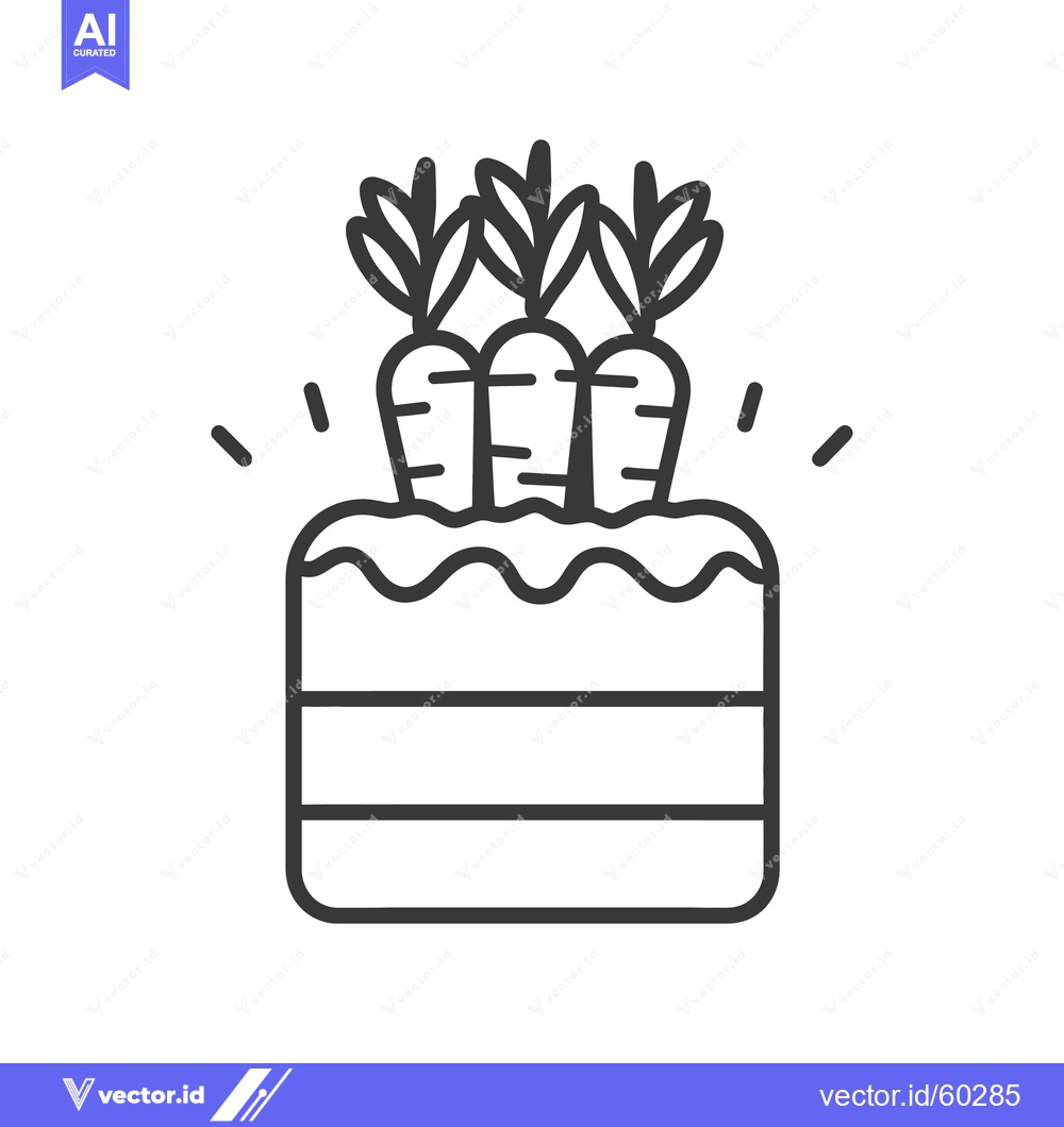 Premium Vector of Three Carrots Growing From A Layer Cake