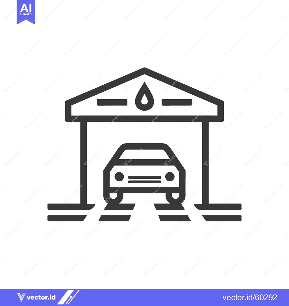Premium Vector of Car Parked Underneath Oil Change Canopy