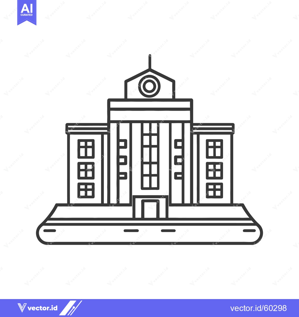 Premium Vector dari A Simple Line Drawing Of A Large Public Building