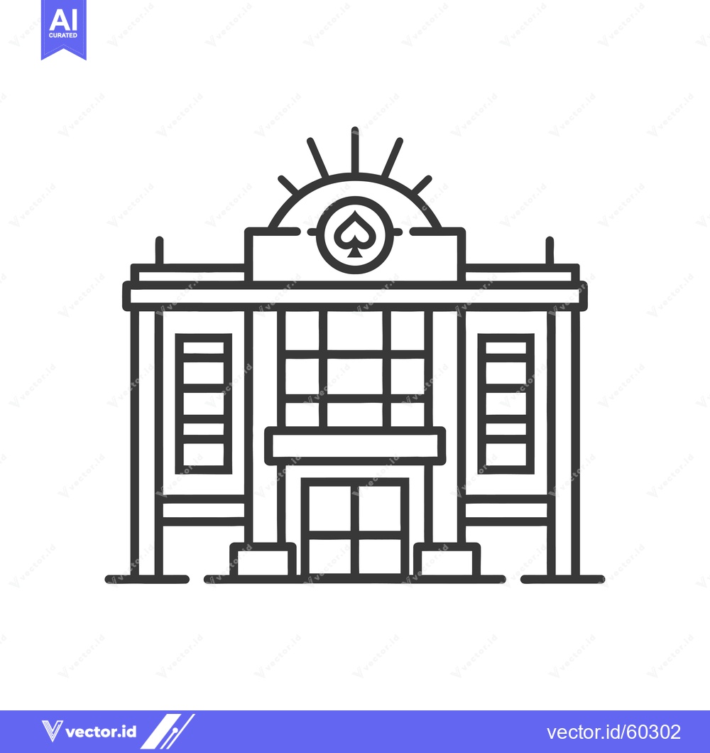 Premium Vector dari A Line Art Drawing Of A Casino Building