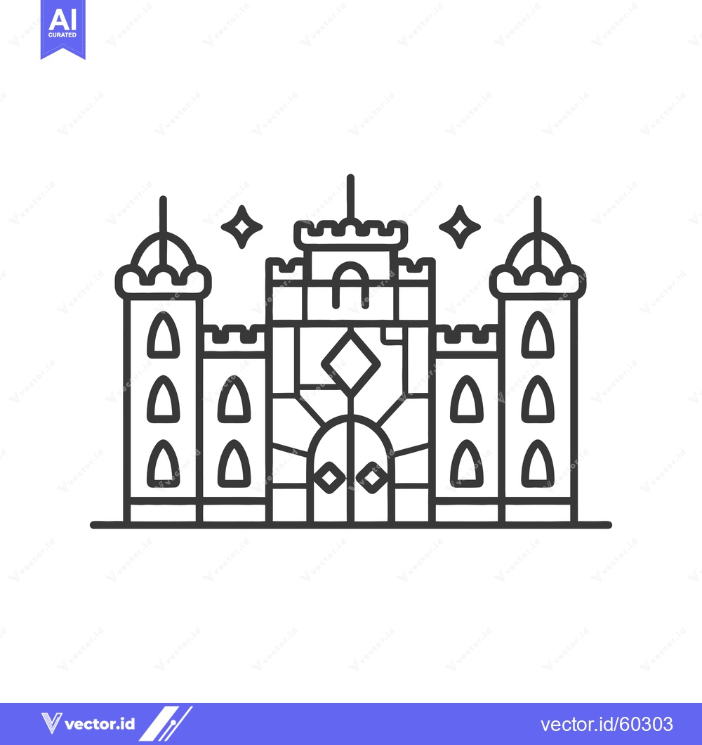 Premium Vector of Majestic Castle Gate Illustrative Design