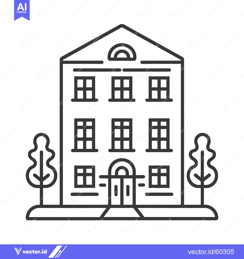 Premium Vector of A Simple Line Drawing Of A Multi Story Building