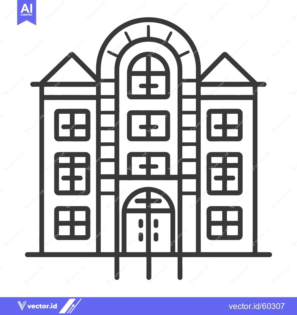Premium Vector dari A stylized illustration of a multistory building