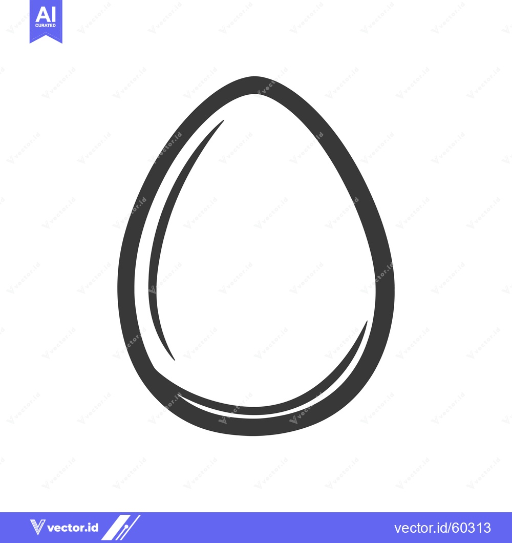 Premium Vector of A simple black outline drawing of an egg