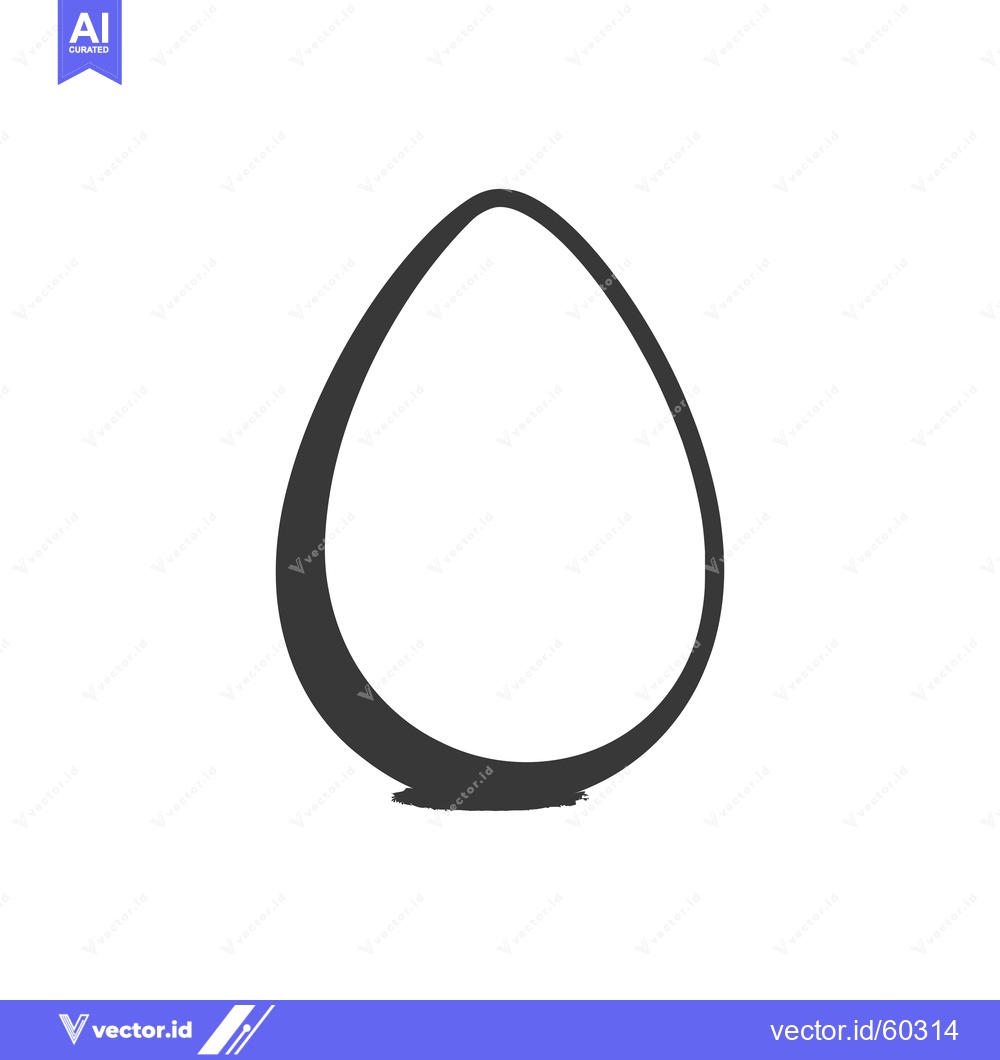 Premium Vector dari Simple Black Outline Egg Shape Illustration