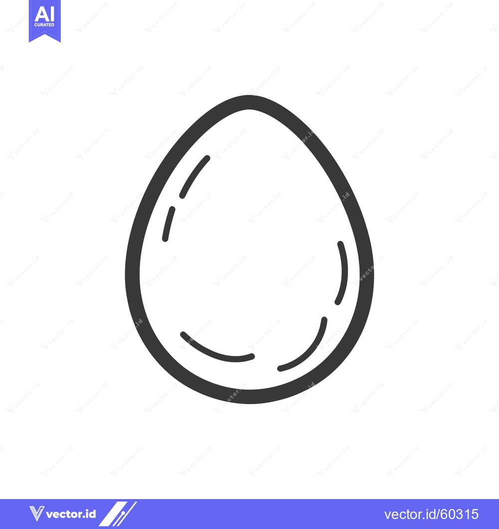 Premium Vector of Simple Line Drawing Of A Single Egg