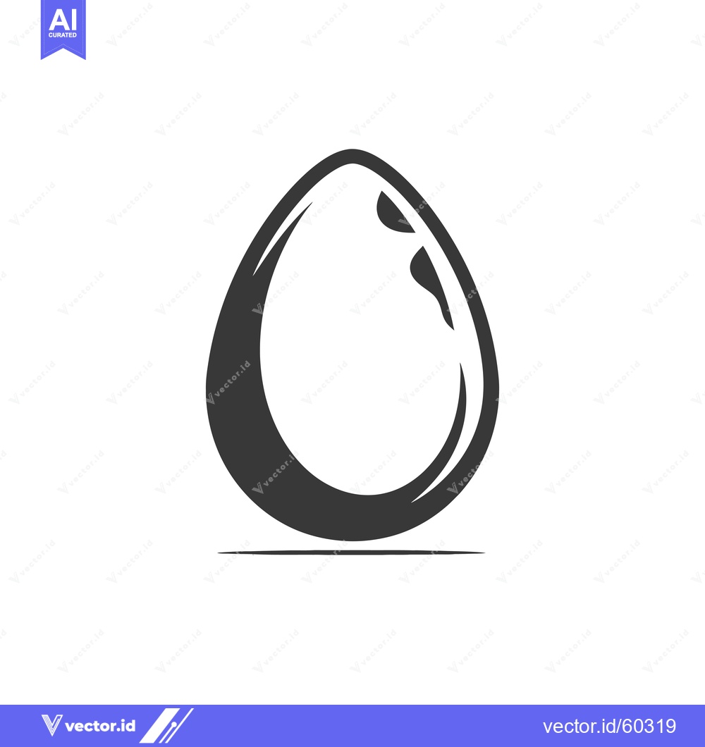Premium Vector of A stylized grayscale image shows a single egg