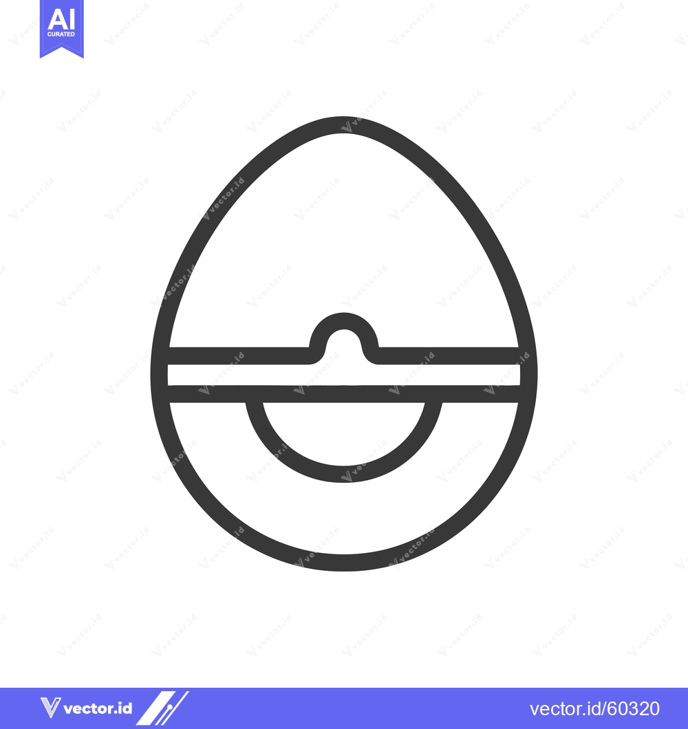 Premium Vector dari Simple Line Drawing Of An Egg With A Lid