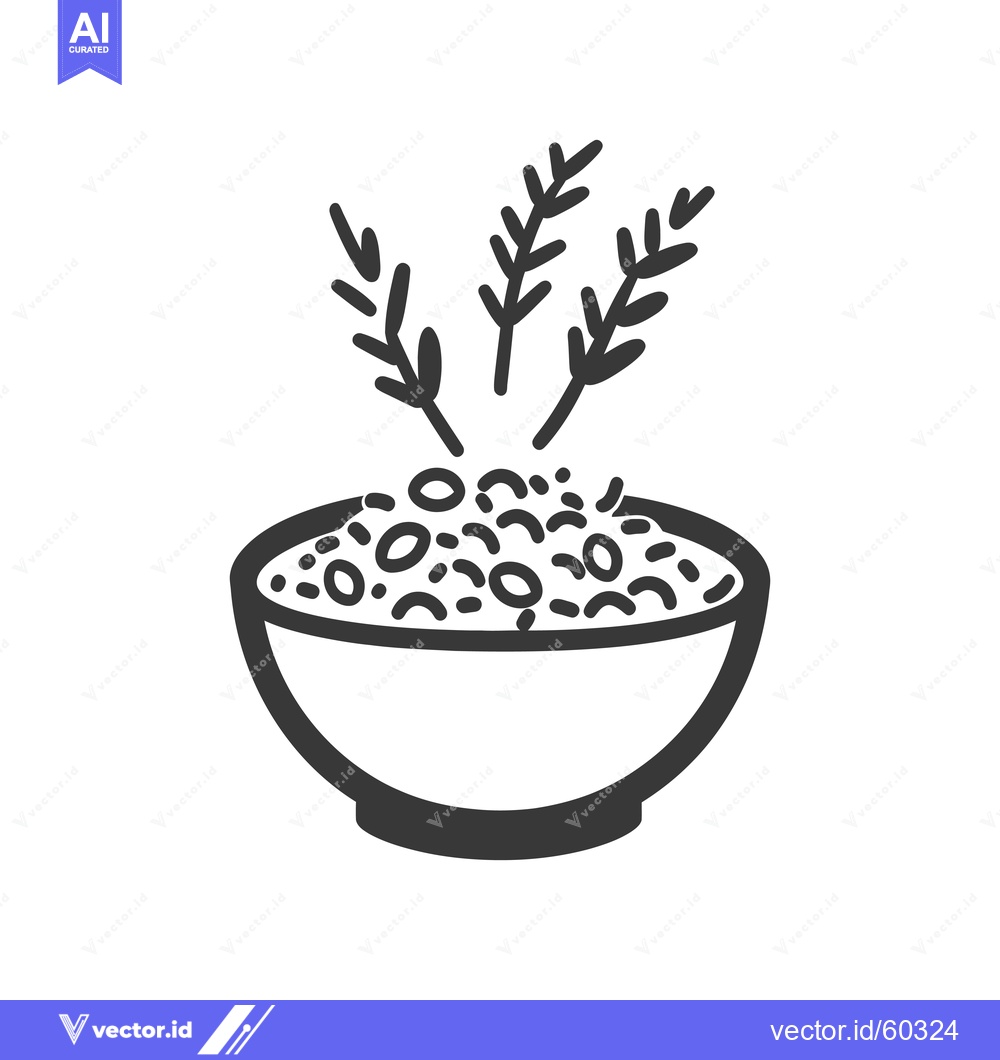 Premium Vector of A bowl of food garnished with herbs