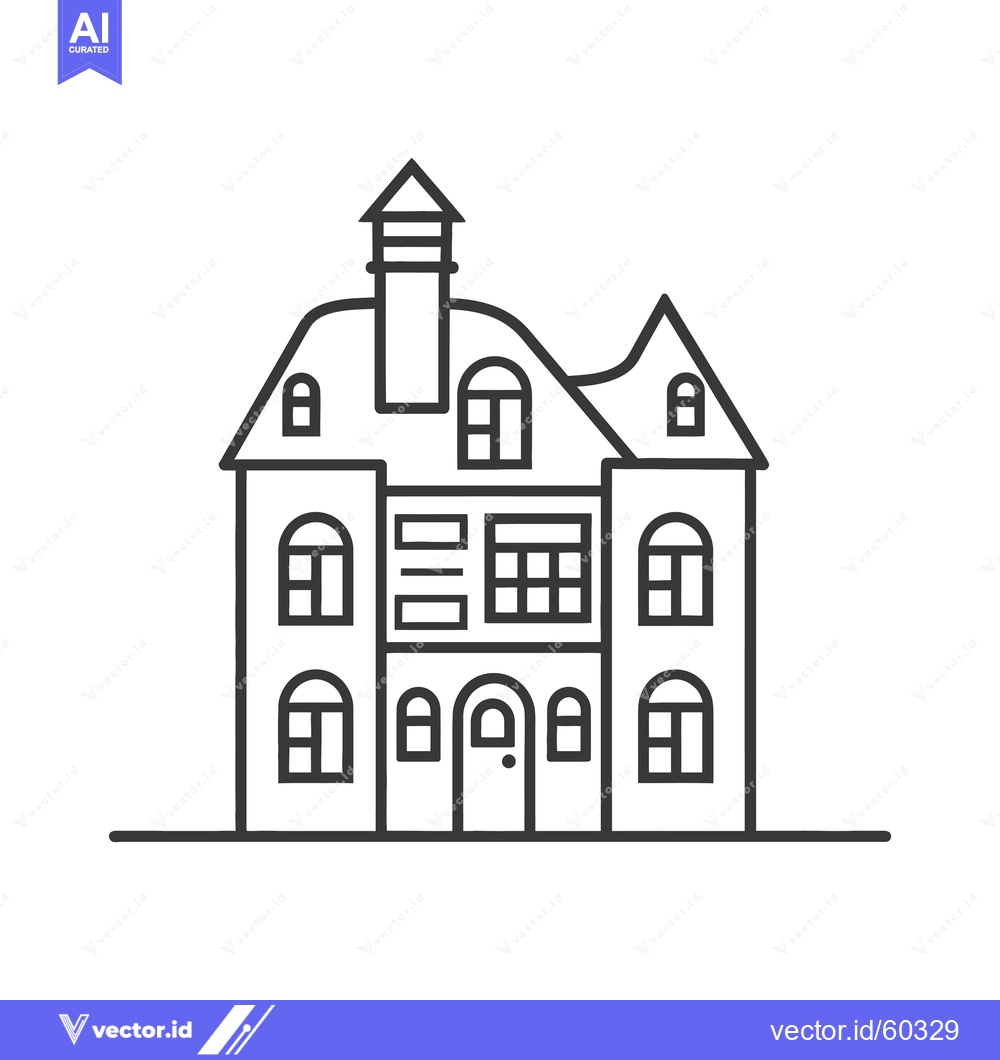 Premium Vector dari A Simple Line Drawing Of A Multi Story House