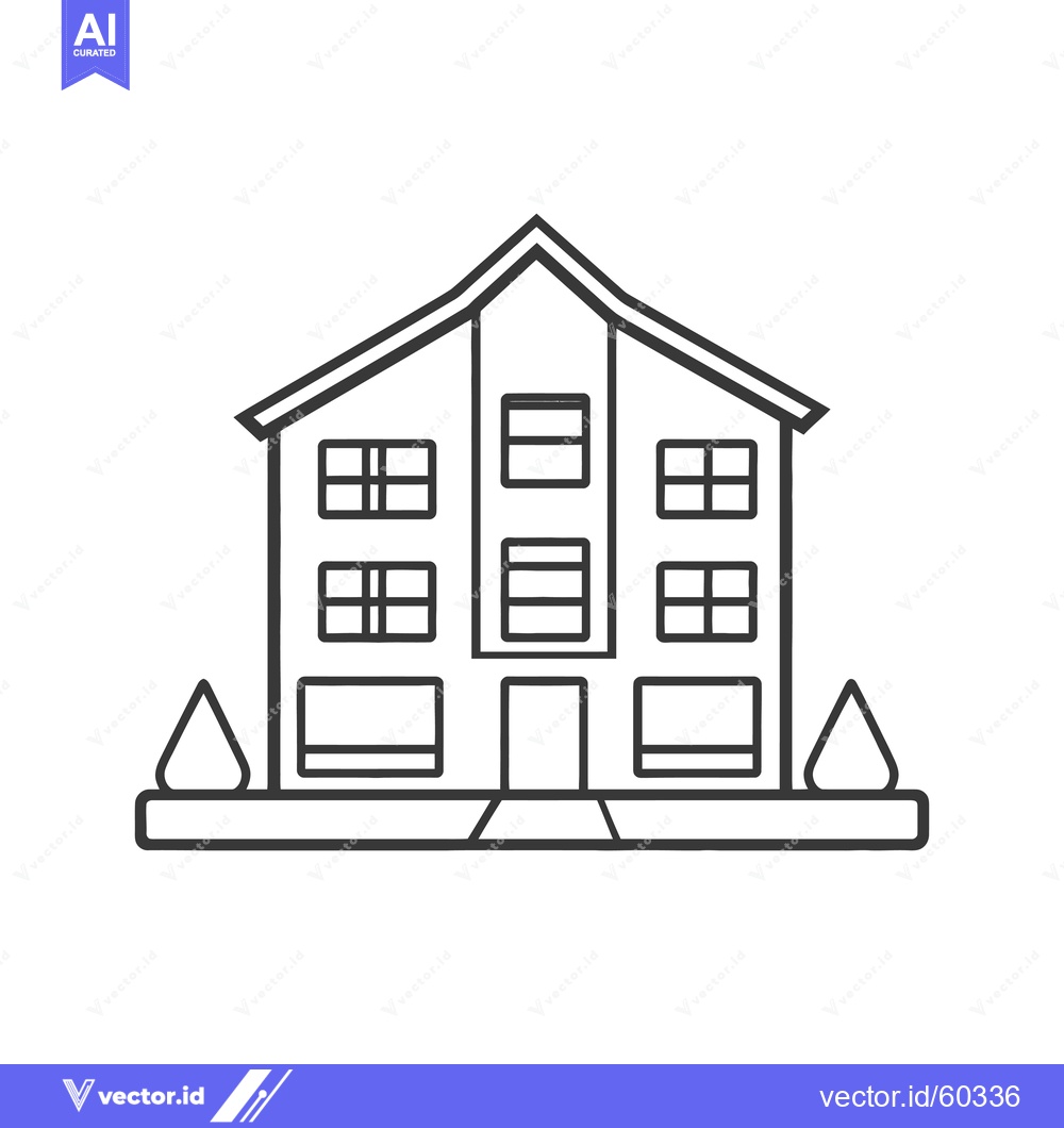 Premium Vector dari A Simple Line Drawing Of A Multi Story Building