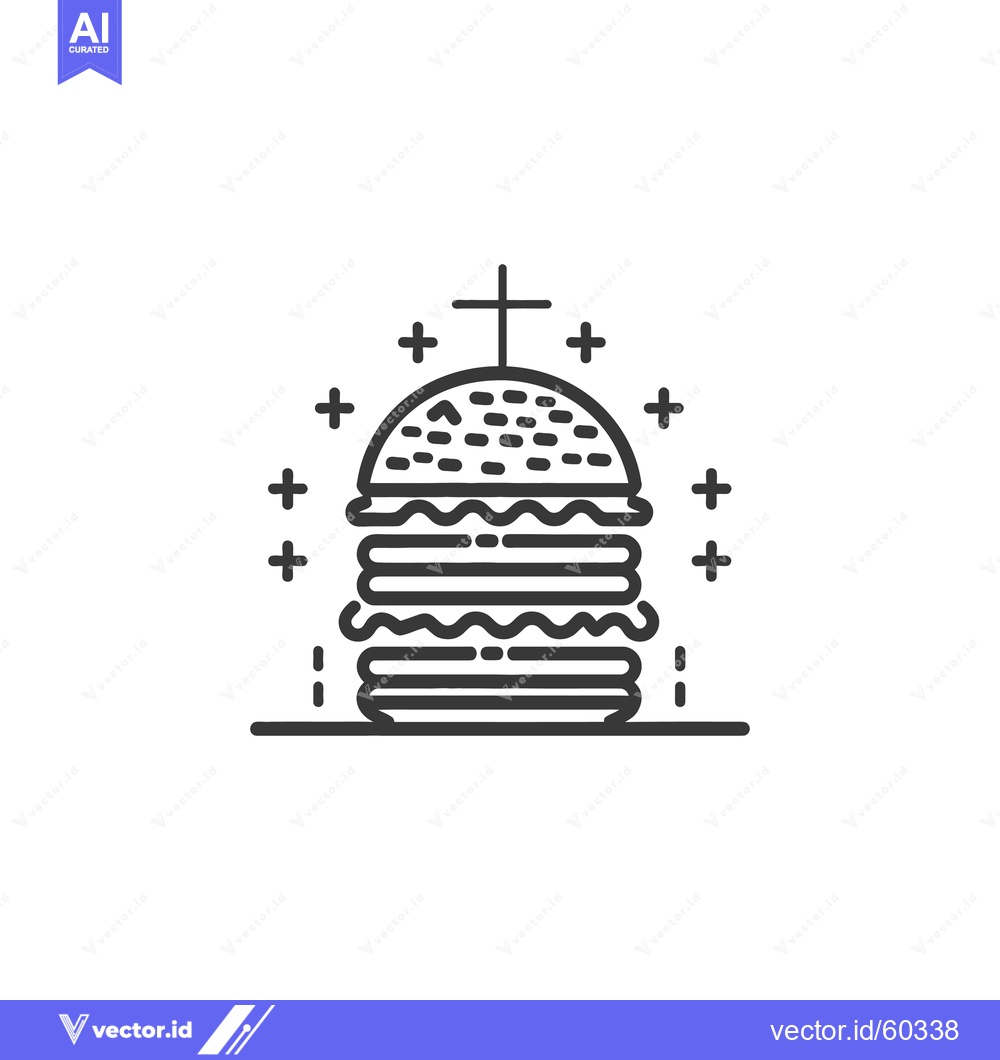 Premium Vector dari A Large Delicious Burger Topped With a Cross