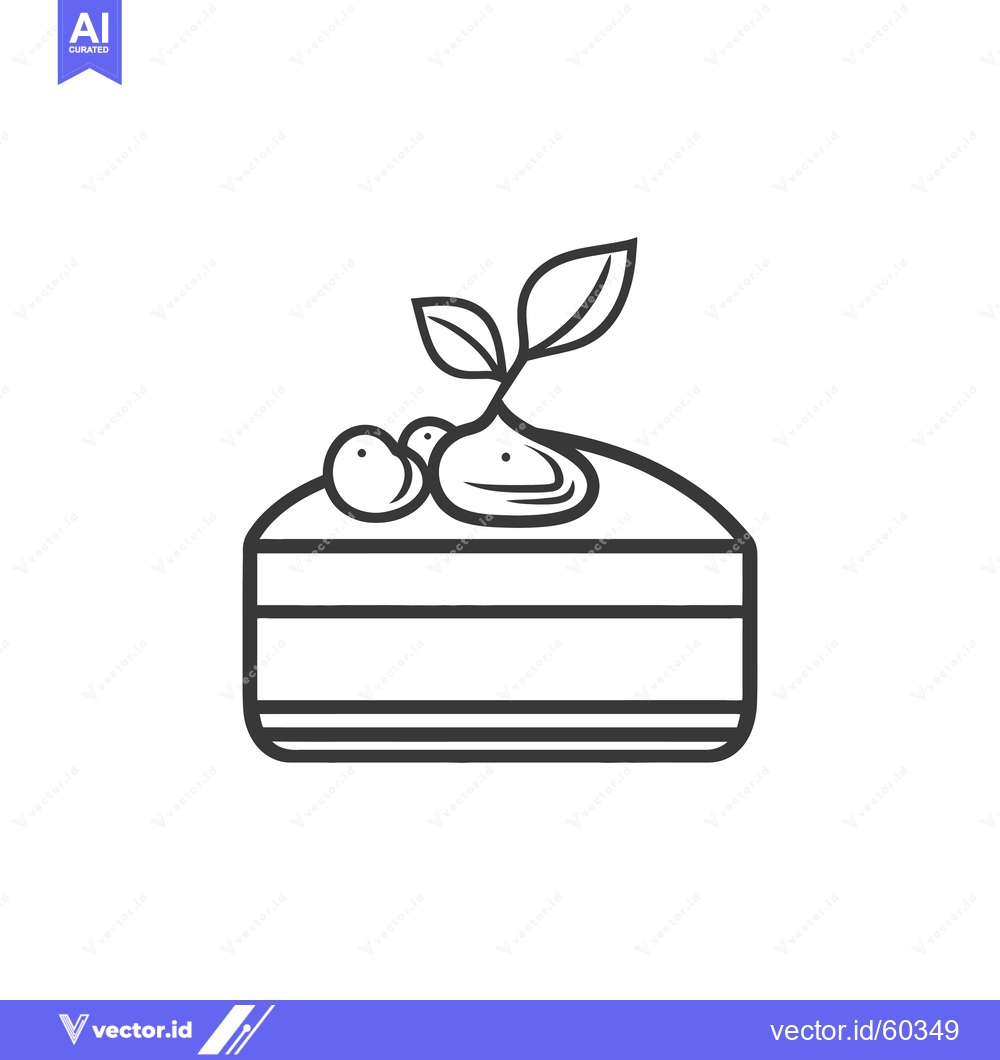 Premium Vector dari Layered Cake Slice Decorated With Berries And Sprout