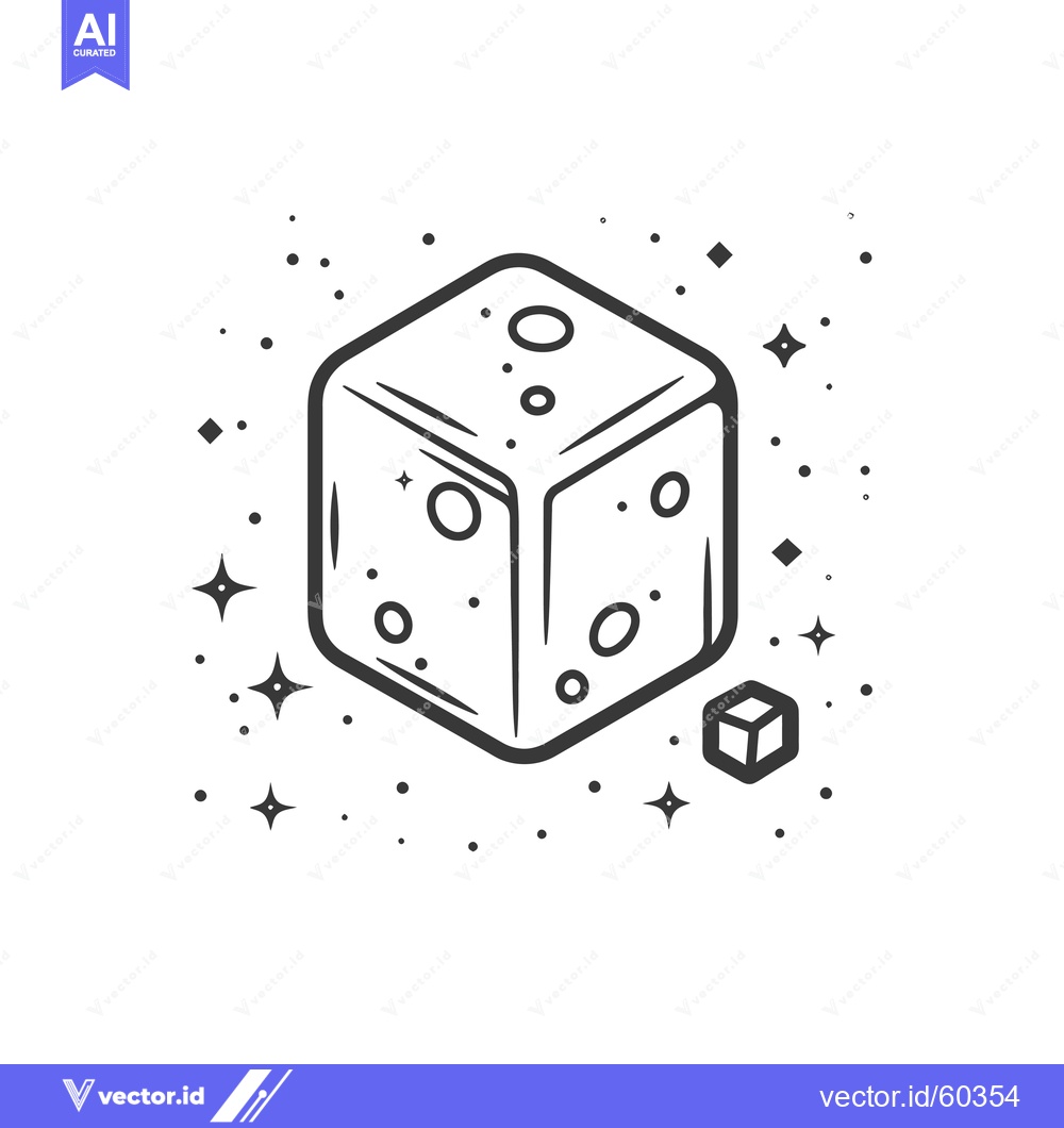 Premium Vector dari A three dimensional ice cube design with sparkles