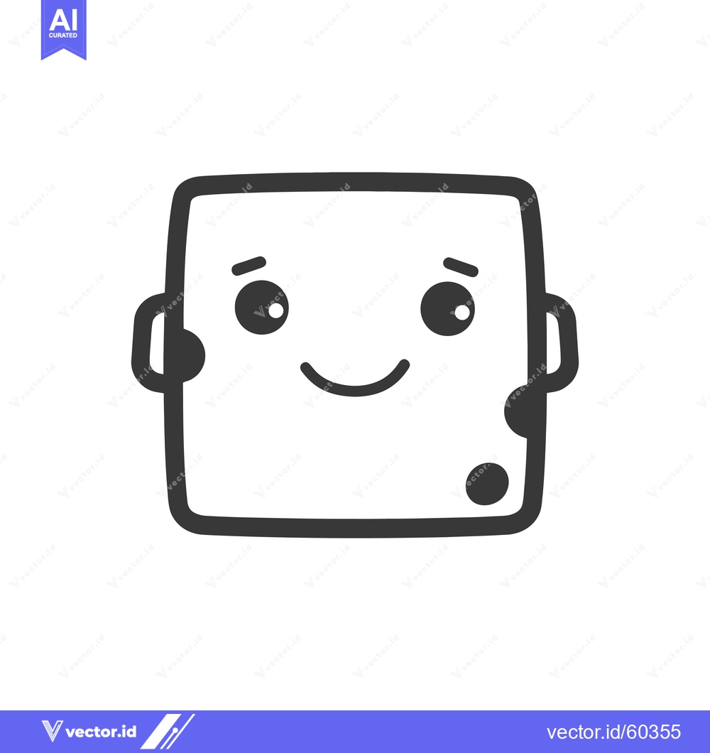 Premium Vector dari Happy Square Robot Character Design Illustration