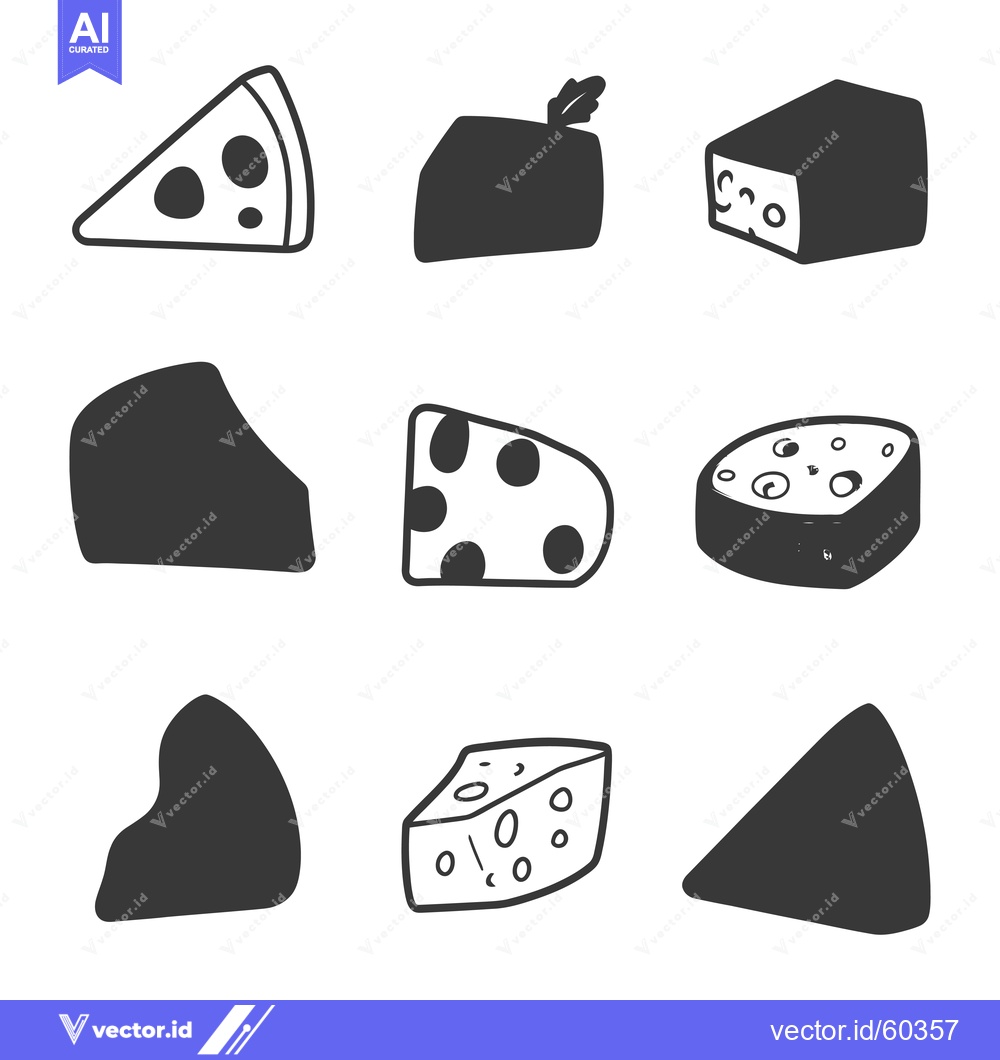 Premium Vector dari A Collection Of Cheese And Pizza Icons