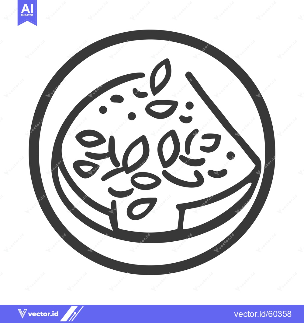 Premium Vector of Simple Line Drawing Of A Watermelon Slice
