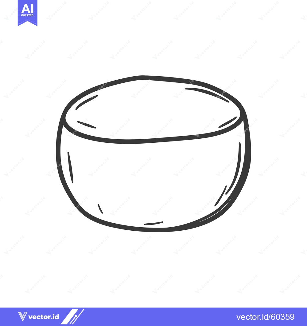 Premium Vector of Hand Drawn Sketch Of A Simple Bowl